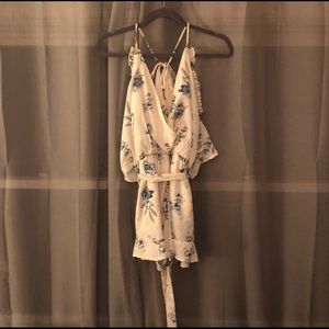 Floral off the shoulder romper